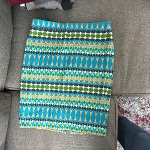 J Crew The Pencil Skirt Cotton Print Skirt Size 6